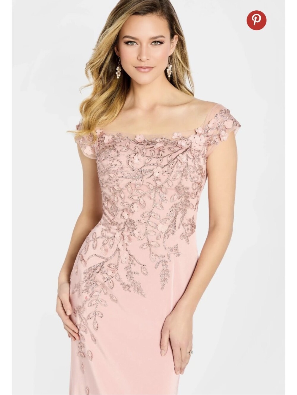 One-Shoulder Embellished navy Evening Gown